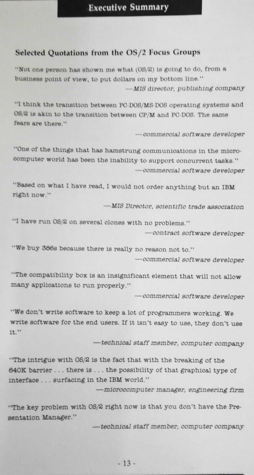 An Inside View of OS/2 - Datapro Market Study, 1988