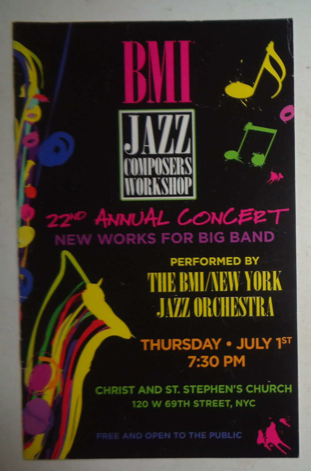 BMI Jazz Composers Workshop - Program - 22nd Annual Concert - July 1st, 2010