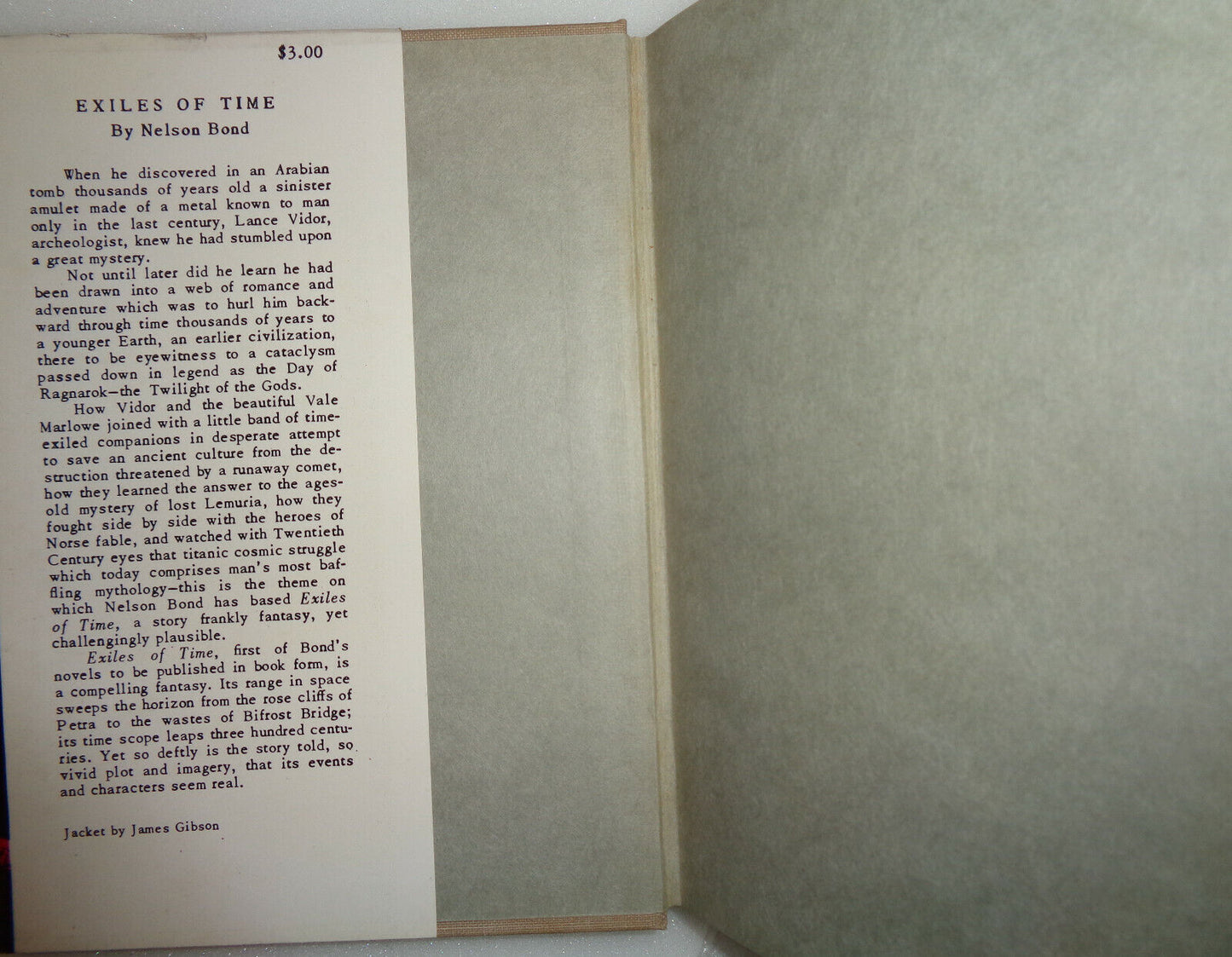 Exiles of time, by Nelson Bond. First Edition, 1949. 1st printing