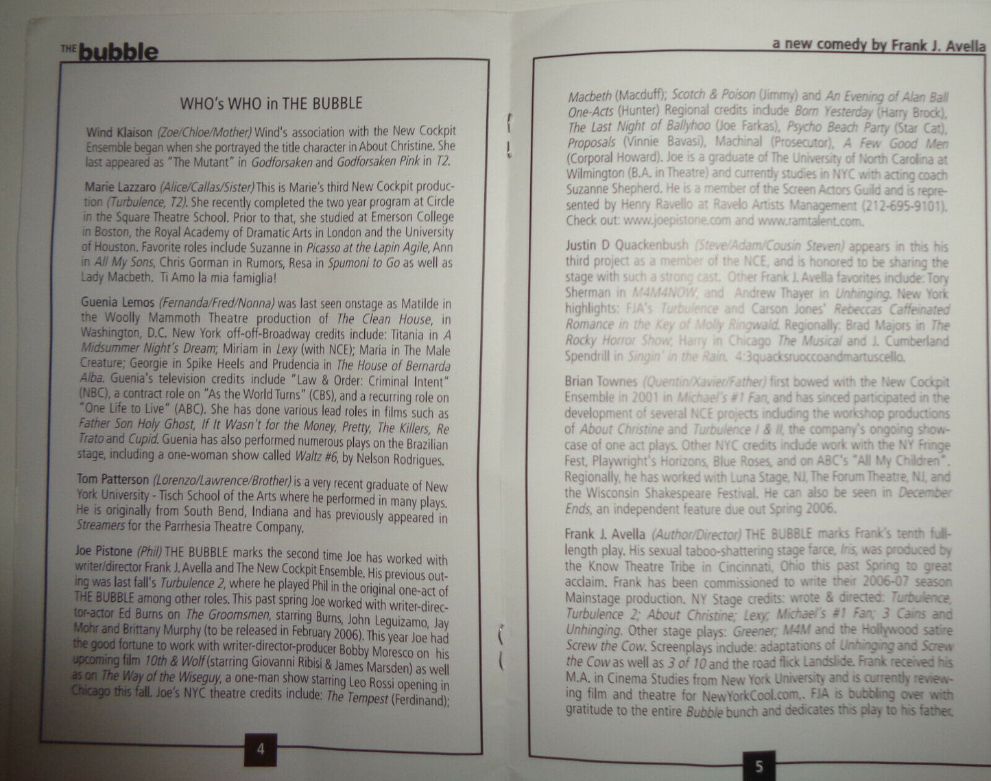 THE BUBBLE, by Frank Avella - New Cockpit Showbill - 2005