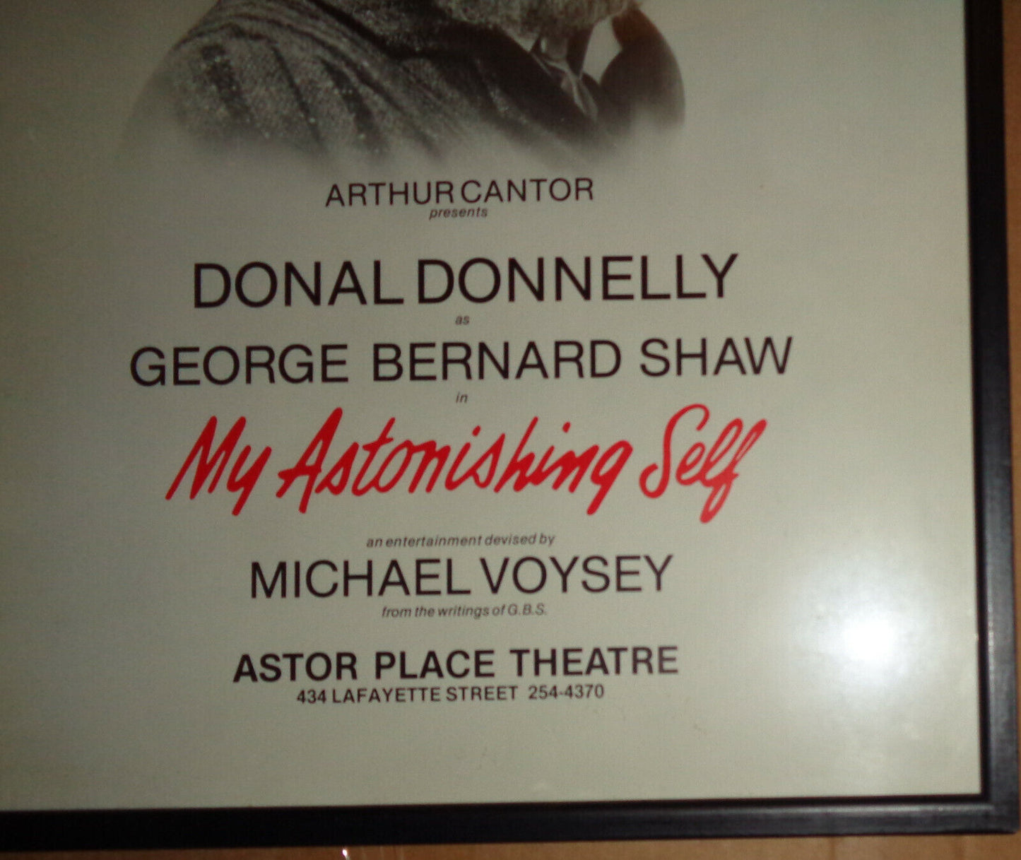 DONAL DONNELLY as George Bernard Shaw, in MY ASTONISHING SELF 1978 ORIG POSTER
