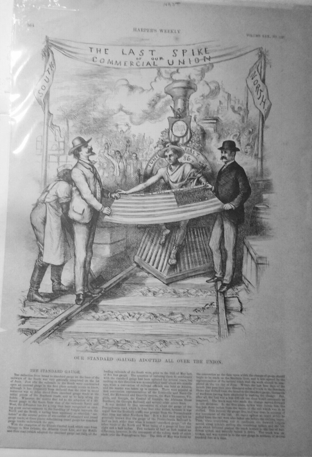 1886 Our standard (gauge) adopted all over the union by Thomas Nast