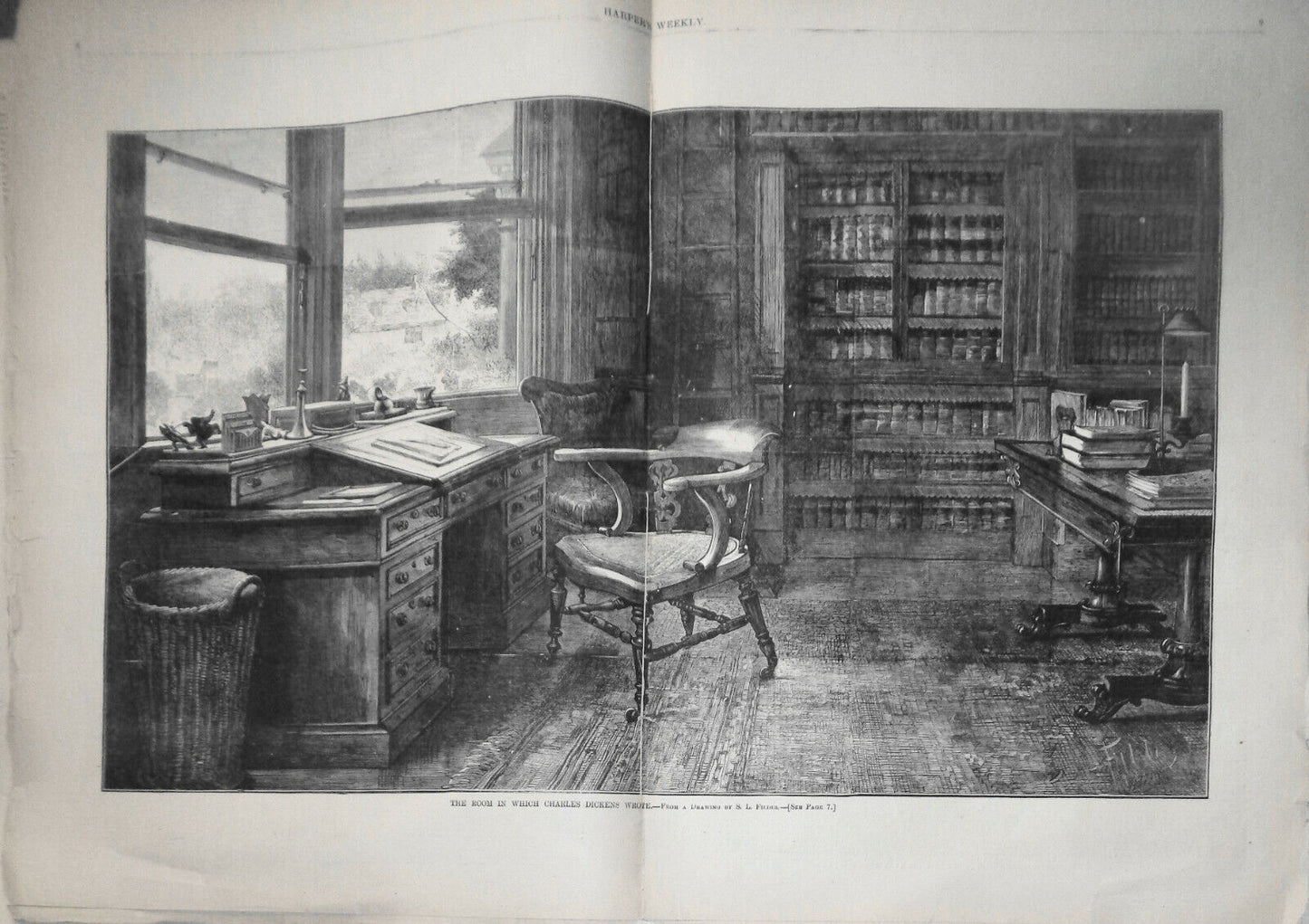 Harper's Weekly, Jan 7, 1871 - with "The Room in which Charles Dickens Wrote"