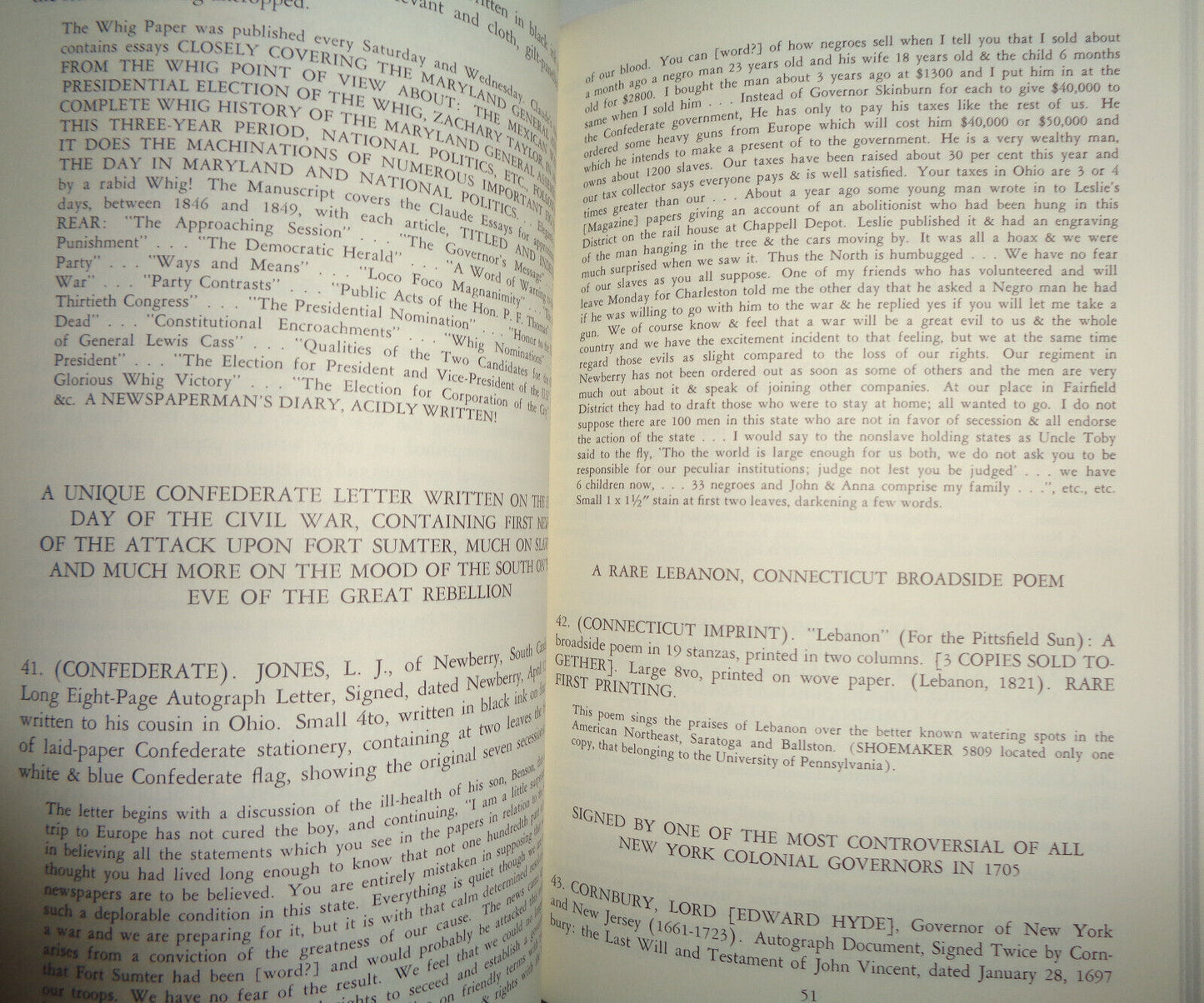 AMERICAN HISTORY IN MANUSCRIPTS... Catalogue #1 1979 CHESAPEAKE GALLERIES