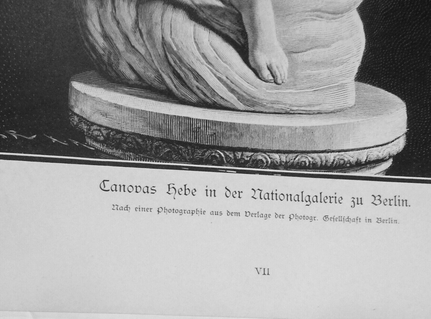 Canovas Hebe in der Nationalgalerie zu Berlin - 1886 - Original antique print