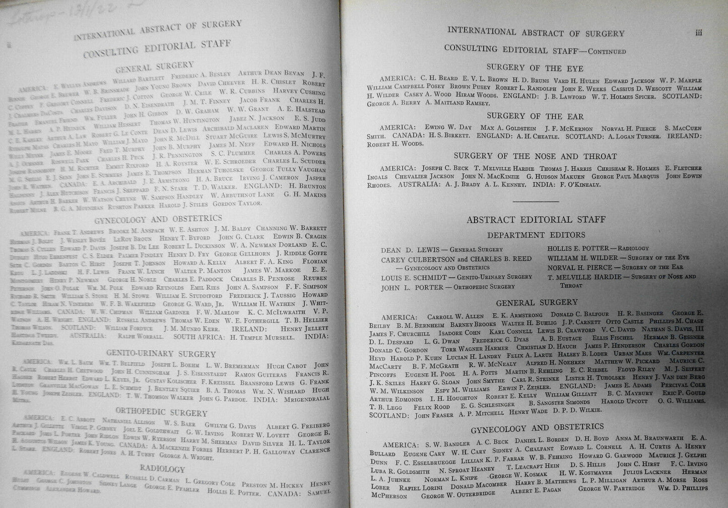 INTERNATIONAL ABSTRACT OF SURGERY ... VOL. 17, JULY TO DEC, 1913