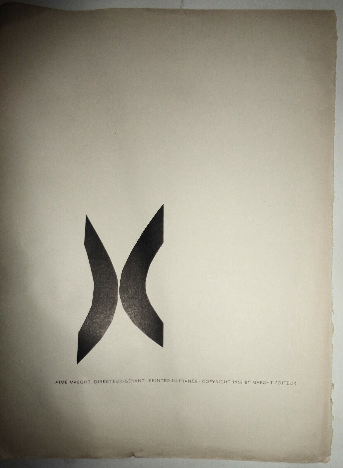 ELLSWORTH KELLY ORIGINAL LITHOGRAPH - DERRIERE LE MIROIR No 110 1958 FRONT COVER