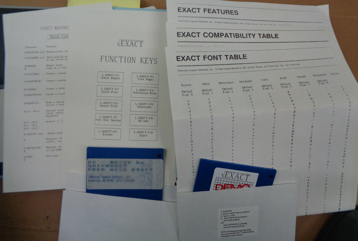 EXACT: expression & character typography for the mathematical sciences - for IBM