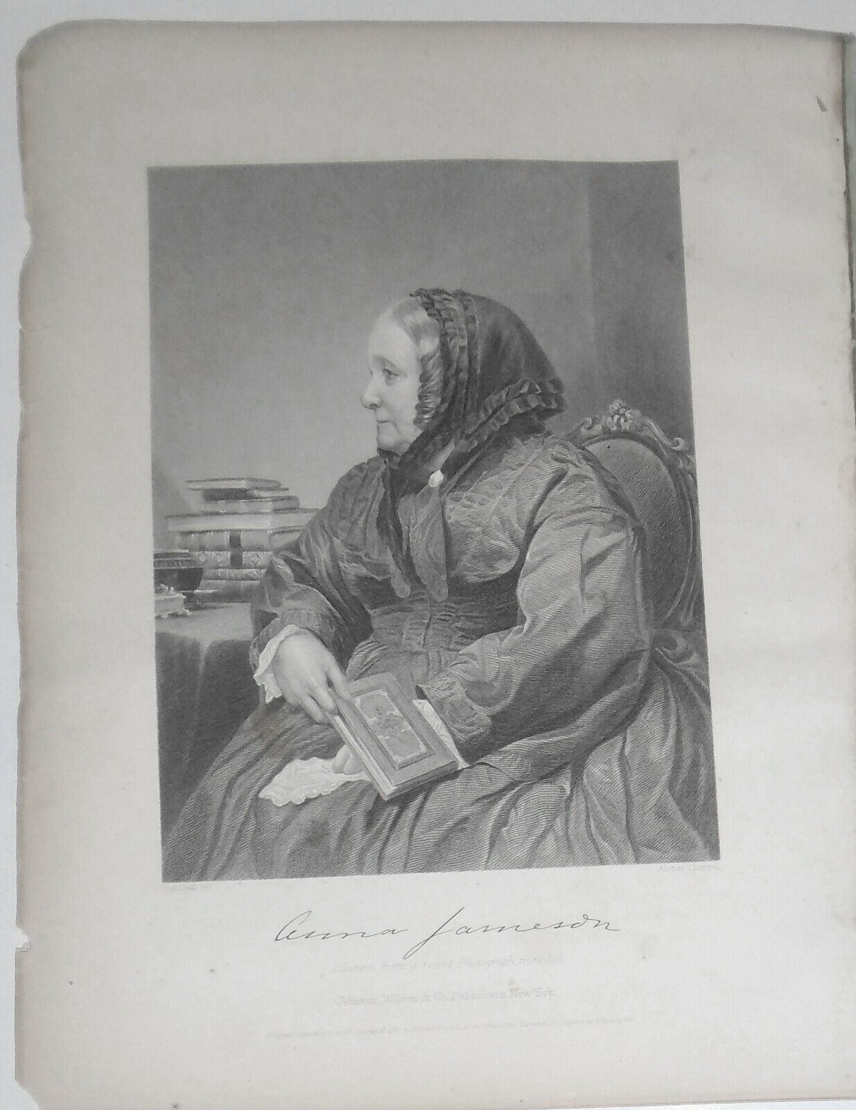 Anna Jameson - steel engraving - 1873 - Duyckinck Portrait Gallery