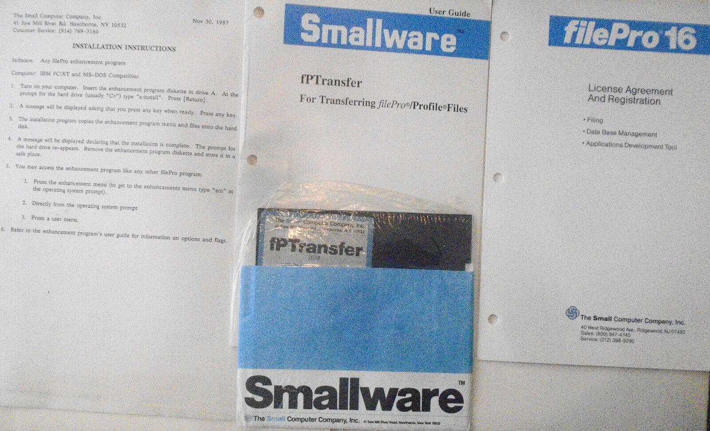 1987 fPTransfer for filePro / Profile files - User Guide & MSDOS software.