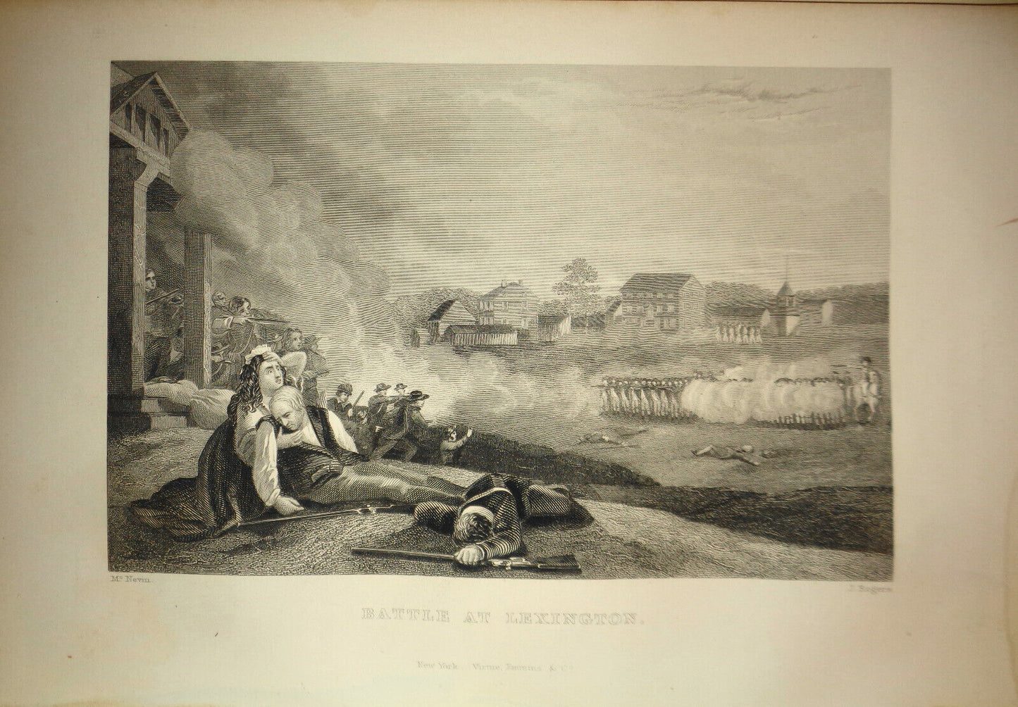1860 - Battle At Lexington - J McNevin; J Rogers - Original engraving