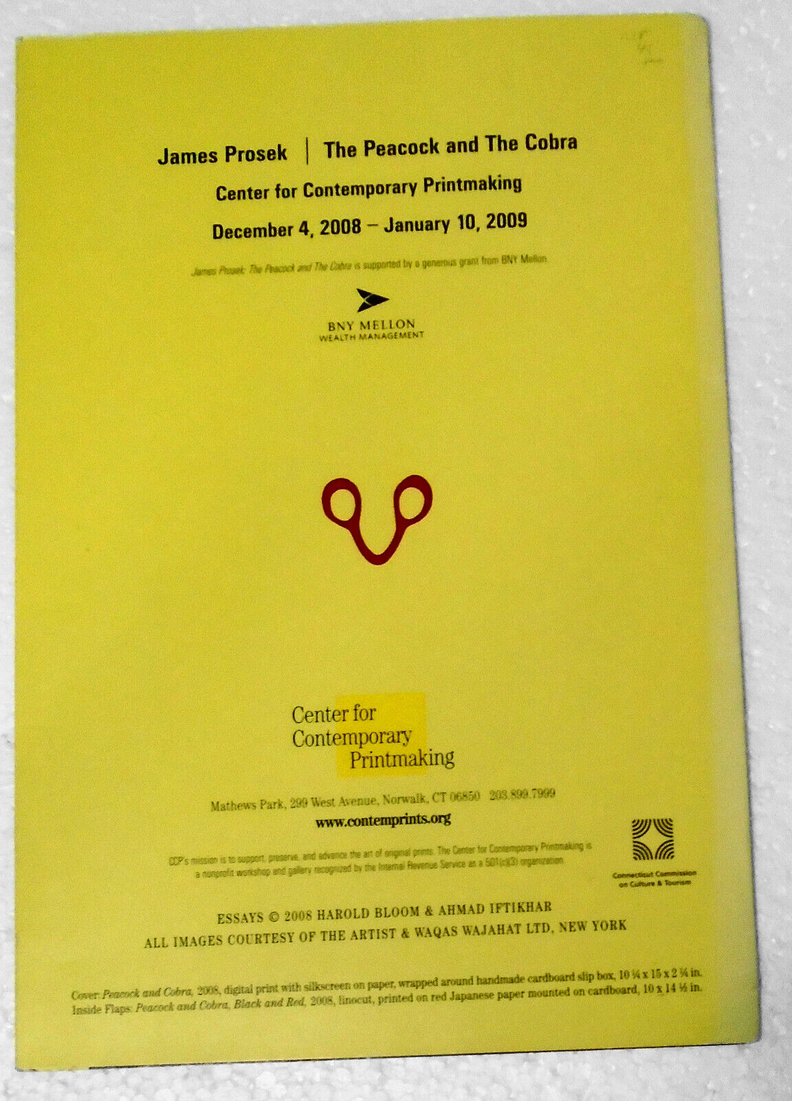 James Prosek : the peacock and the cobra. 2008. 8-page fold-out Catalog