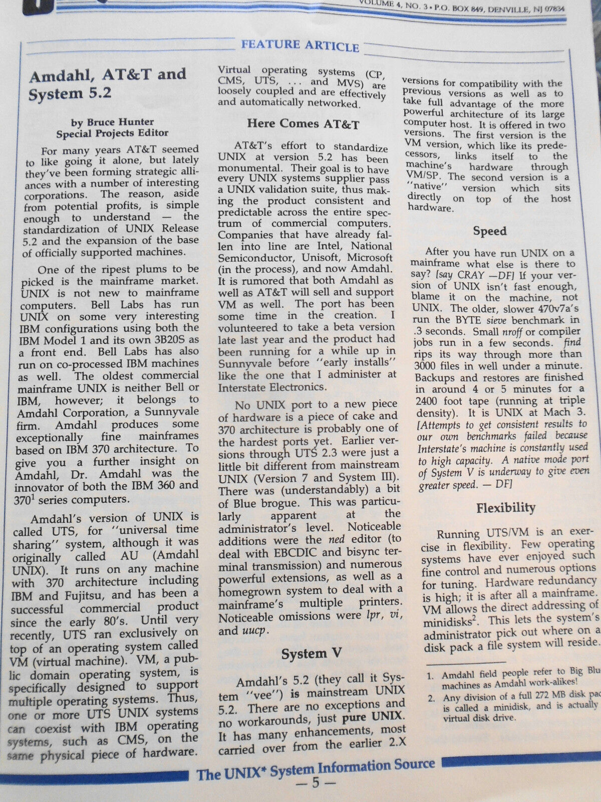 UNIQUE, Vol. 4, No. 3, 1985 - The UNIX System Information Source