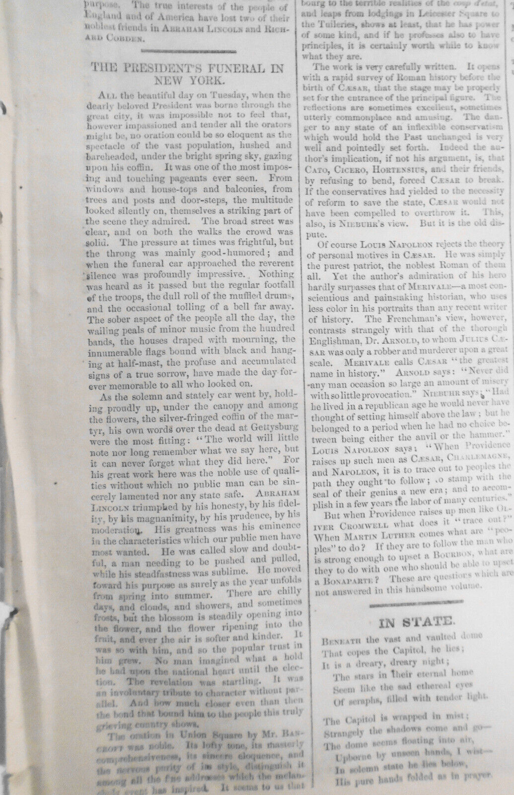 Scene At The Death-Bed of President Lincoln Harper's Weekly May 6, 1865 Original
