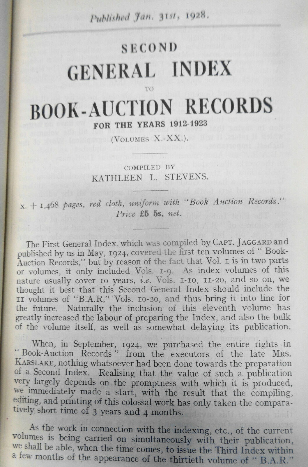 Book auction records, vol. 25, 1927-28. By Henry Stevens, Son & Stiles