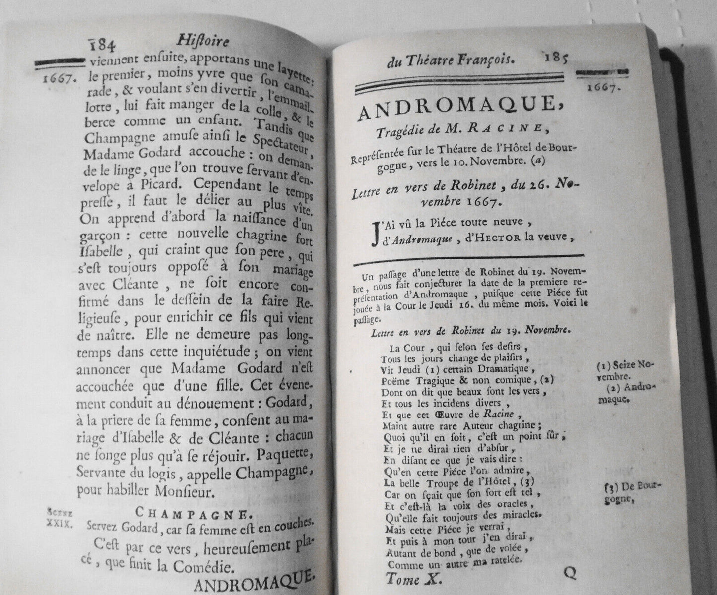 1747 Histoire Du Theatre Francois Tome 10. Moliere: Misantrope, Tartuffe; Racine