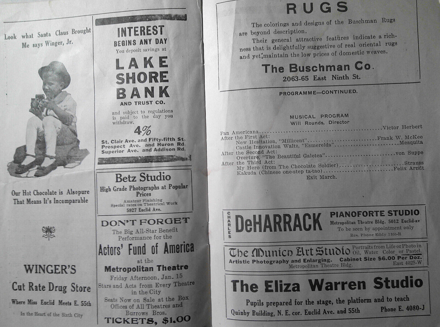 1915 "Big Jim Garrity" souvenir program, Metropolitan Theatre, Cleveland, OH