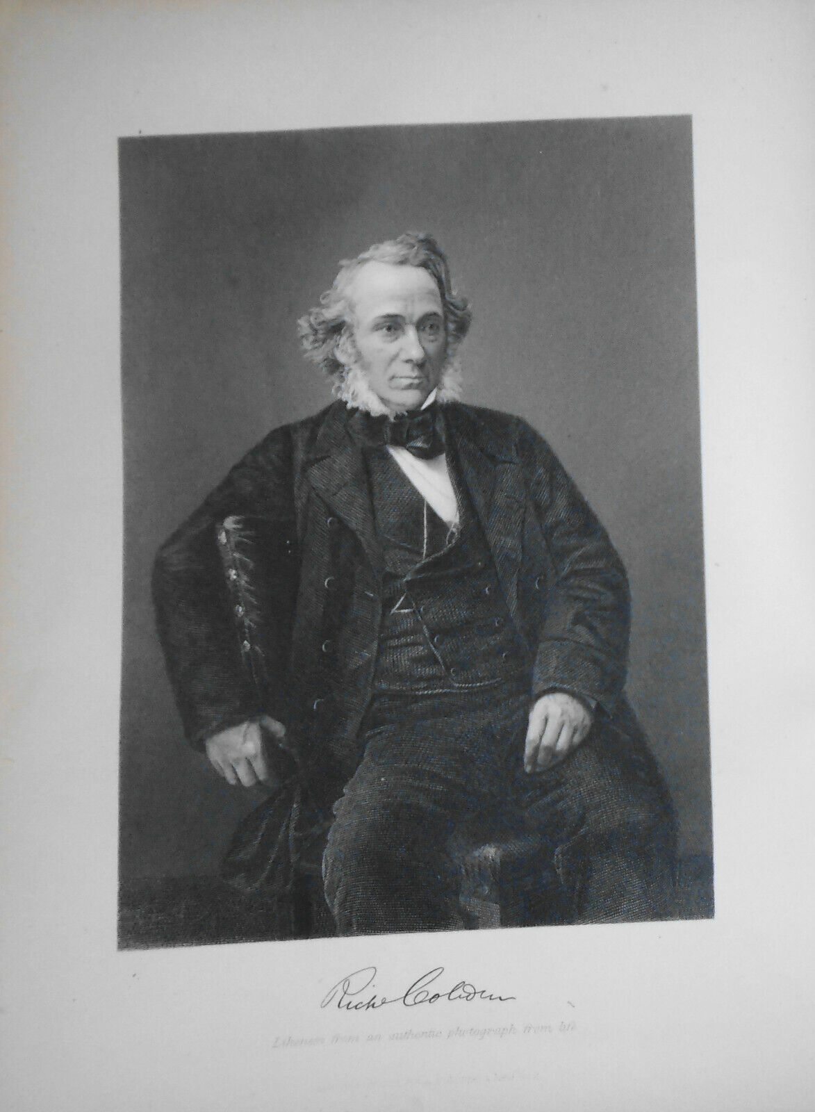 Richard Cobden - steel engraving - 1873 - Duyckinck Portrait Gallery