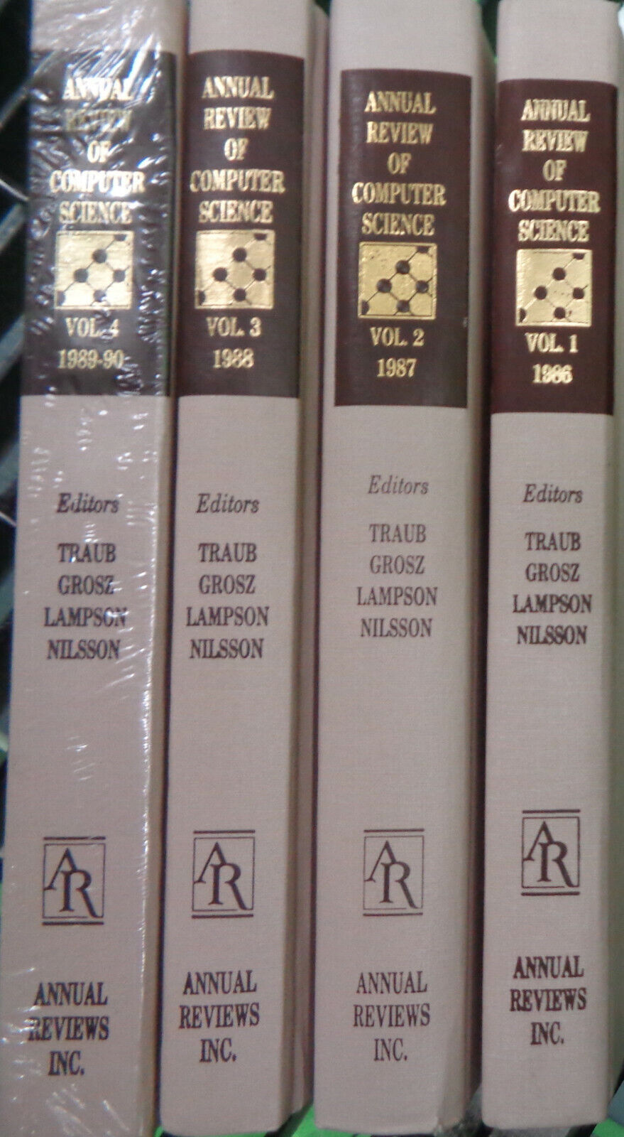 Annual Review of Computer Science - 4 Vol Set 1986 to 1990. Brand new Hardcovers