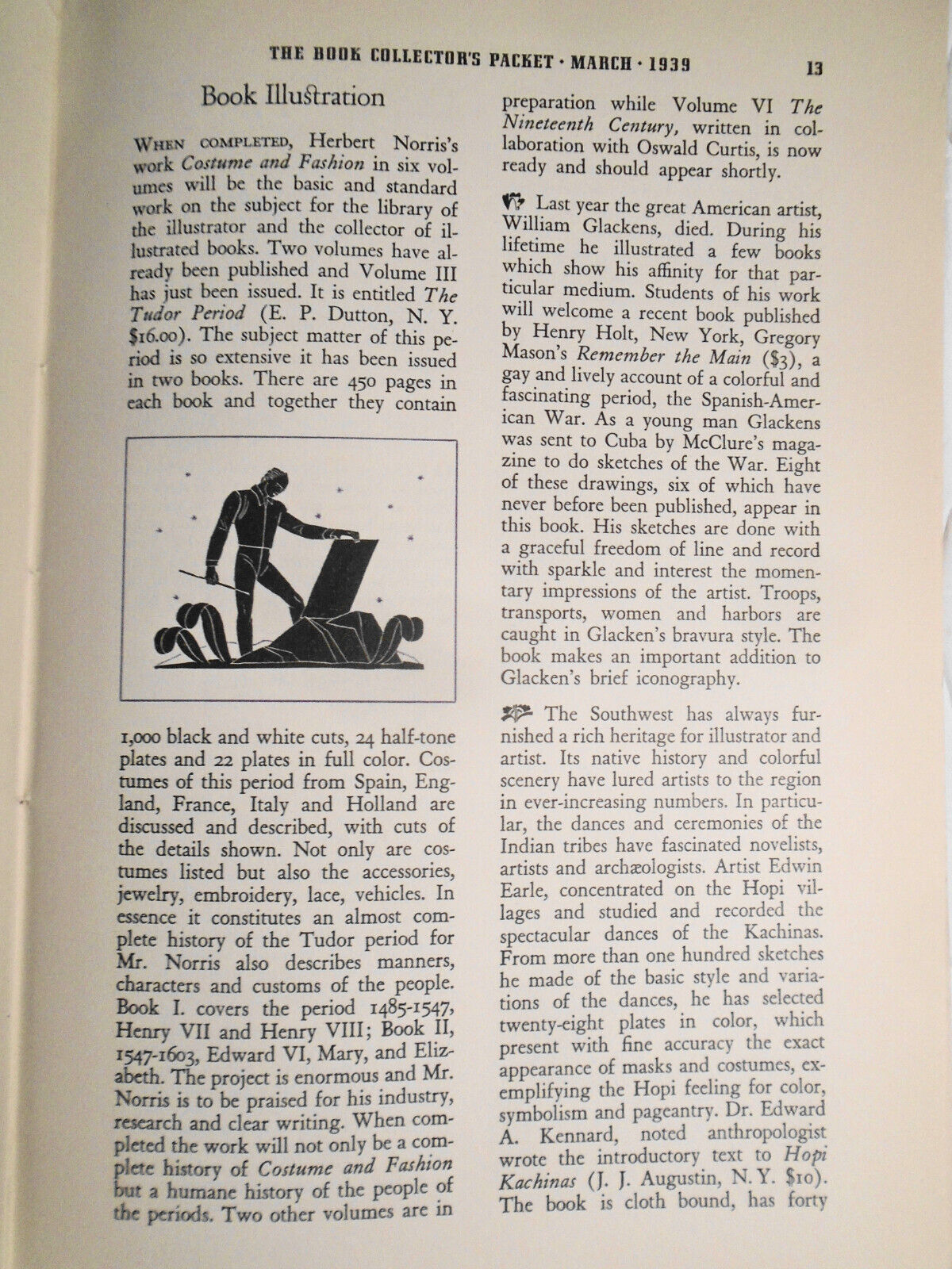 Book Collector's Packet, March 1939 - First Editions of Llewelyn Powys, etc..