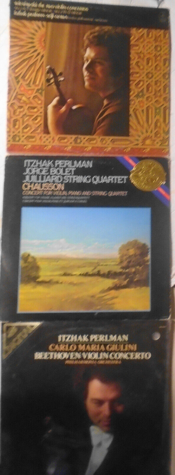 Itzhak Perlman : 3 LPs lot : Wieniawski, Chausson, Beethoven - Violin concertos