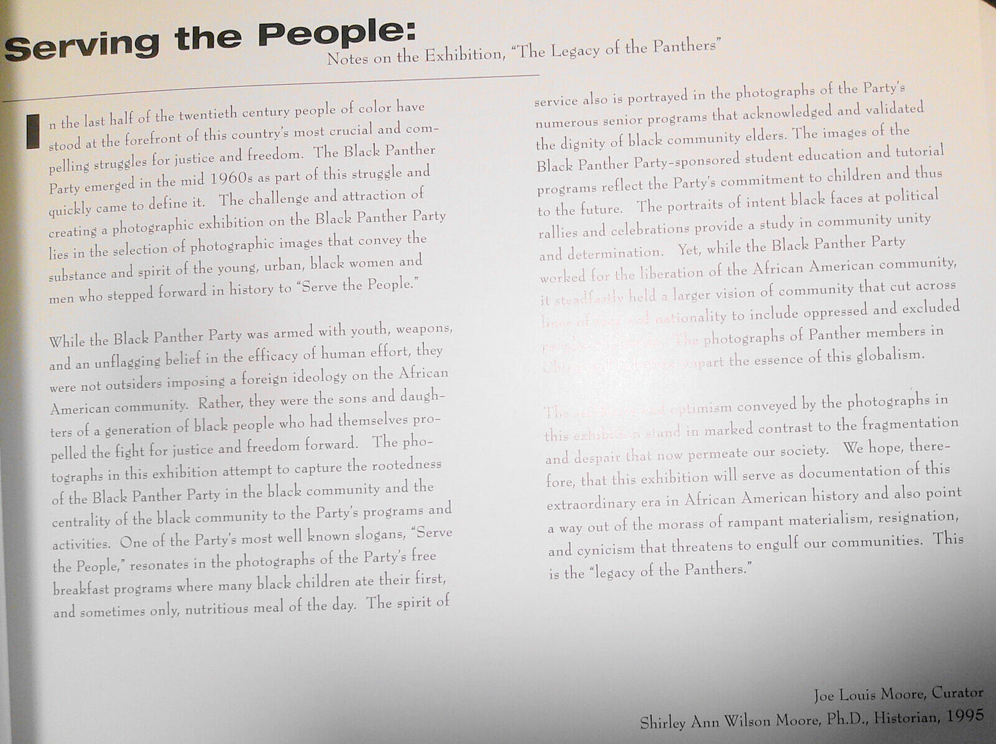 Legacy of the Panthers : photographic exhibition 1995. Huey P. Newton Foundation