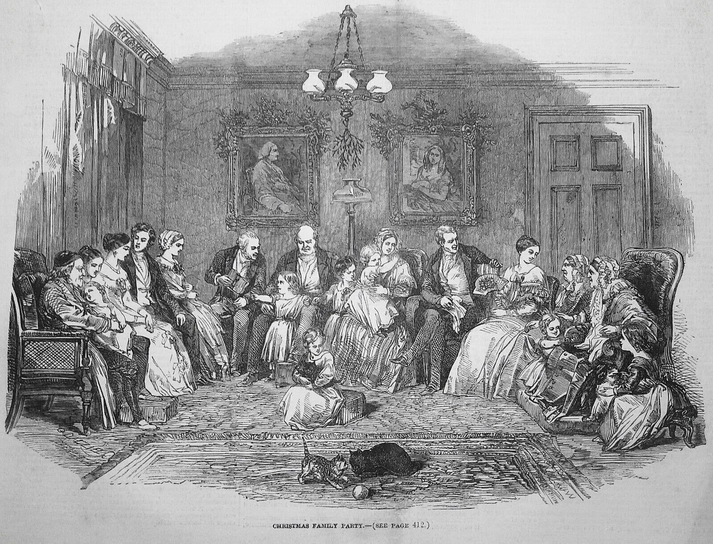 Christmas Pictures: 3 pages of scenes - Illustrated London News December 1847