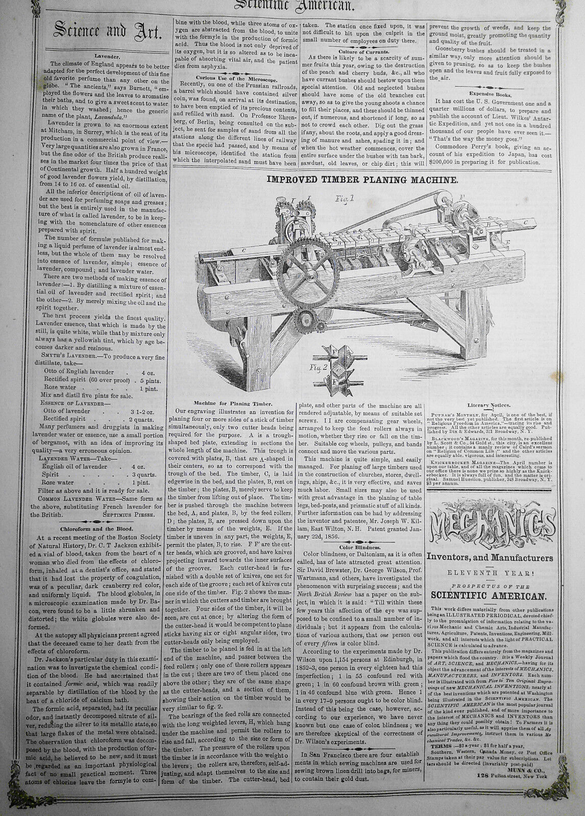 Scientific American, April 5, 1856. Improved hay and cotton press; fire engine