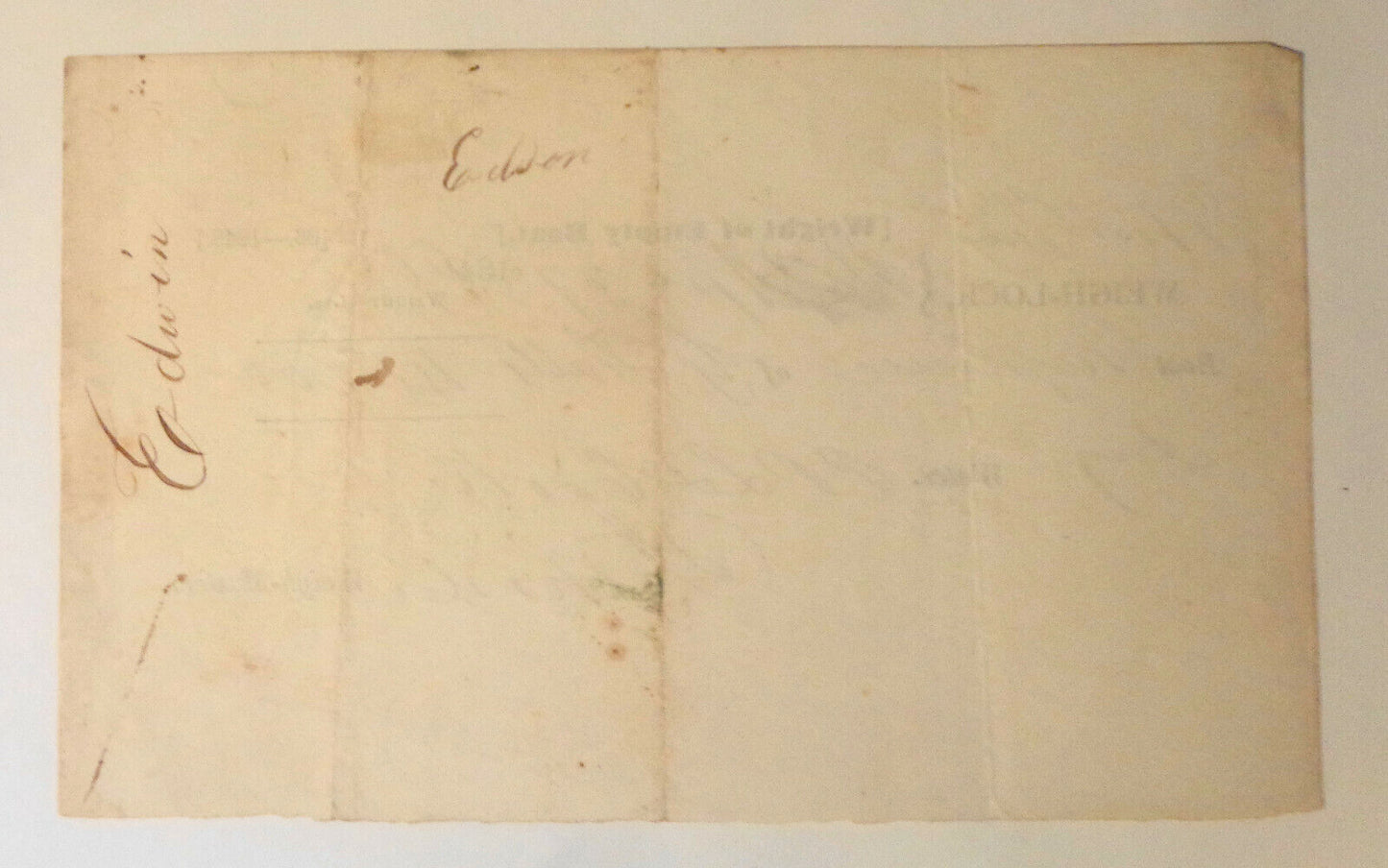 1850 "Neptune" of Glen Falls at West Troy - Weight of Empty Boat, document