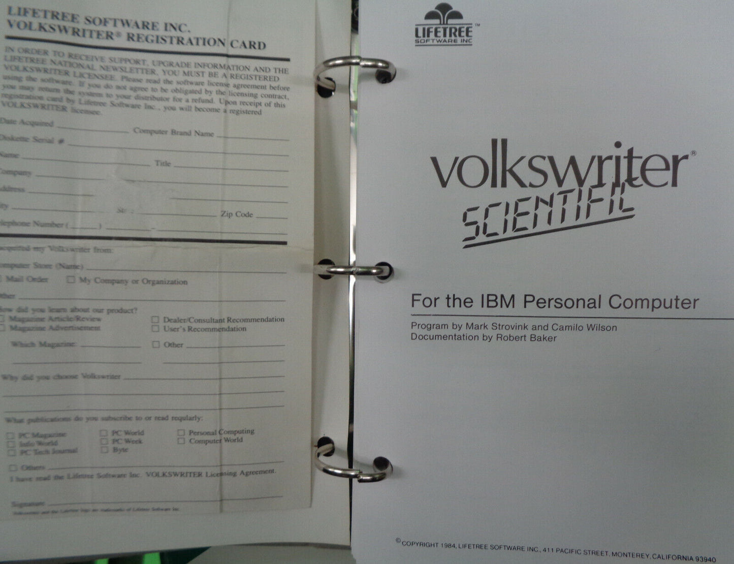 Volkswriter Scientific by Lifetree Software 1984. Science word processor. IBM