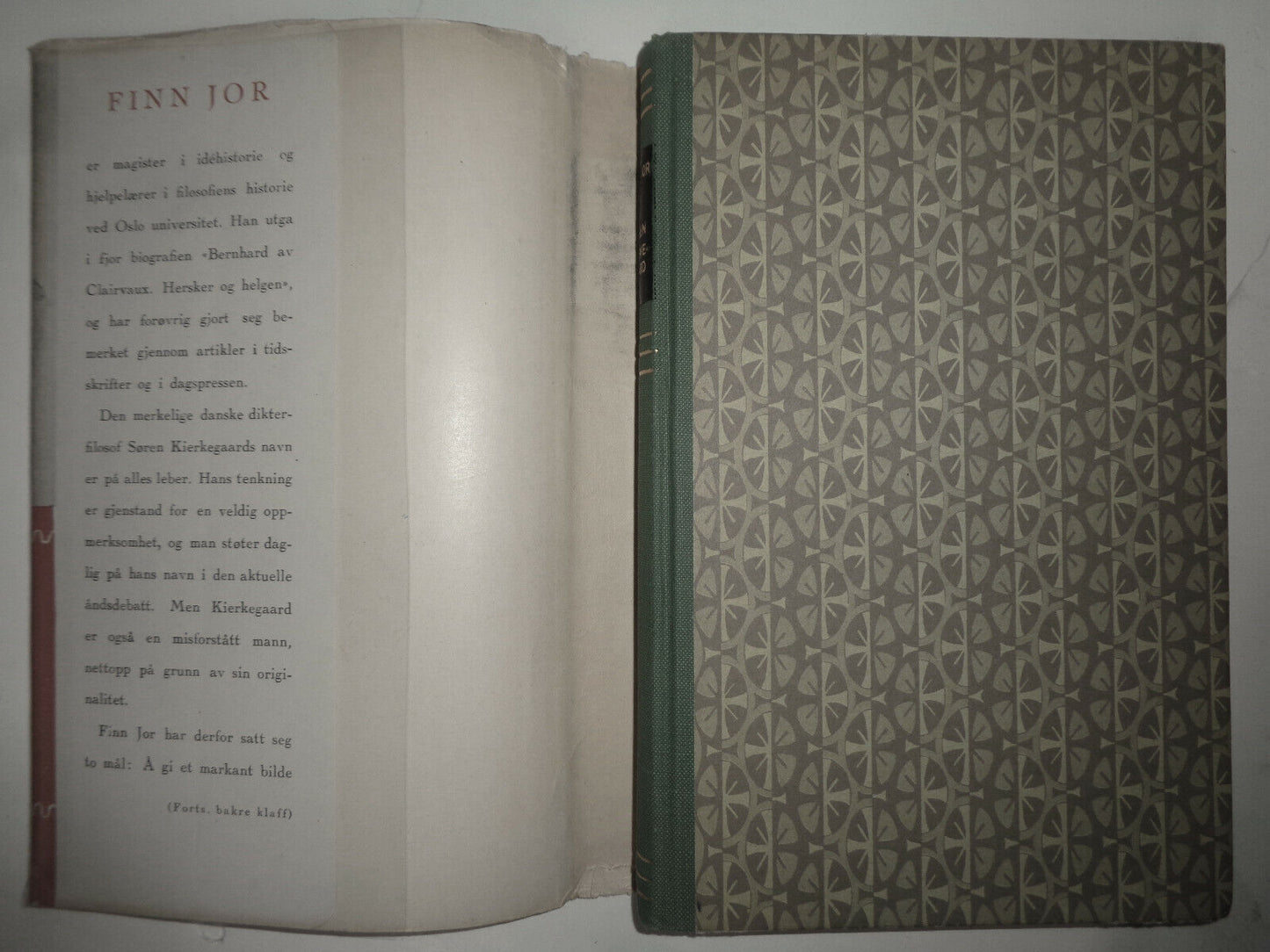 Søren Kierkegaard : den eksisterende tenker, by Finn Jor. 1954. Hardcover.