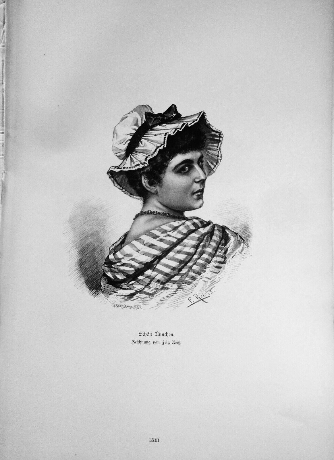 Schon Annchen, von Fritz Reifs - 1886 - Original antique print