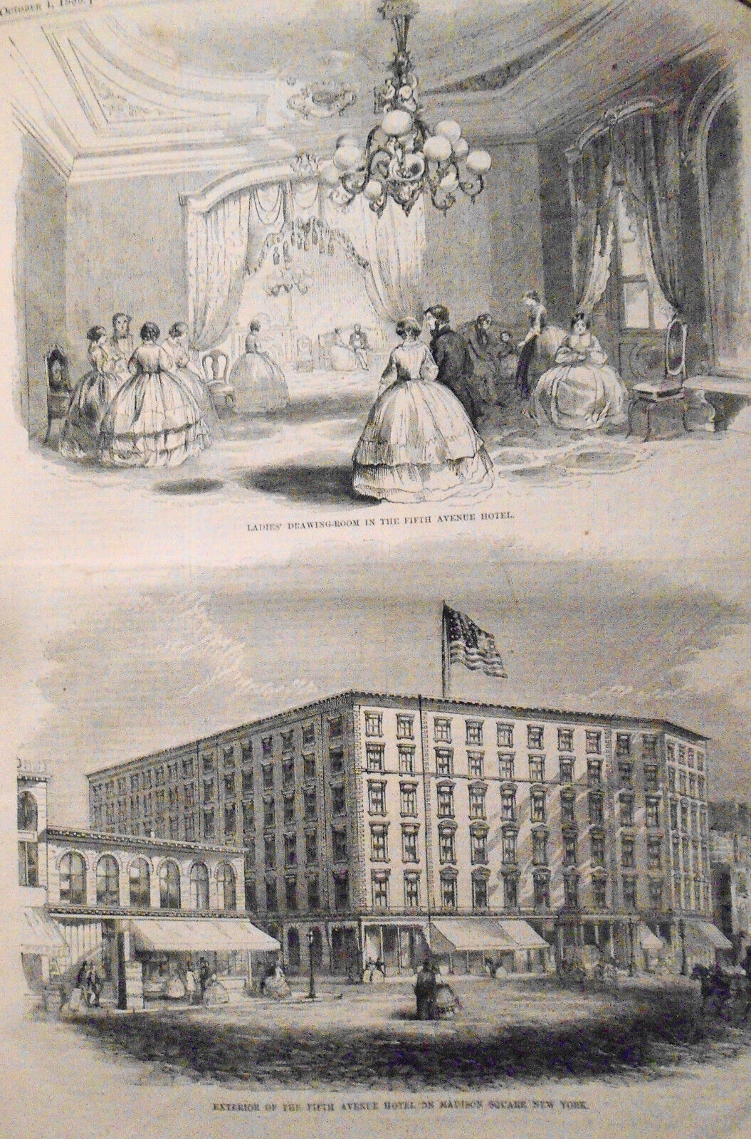 Harper's Weekly October 1, 1877 - Fifth Ave. Hotel; Iron Steamship Champion etc