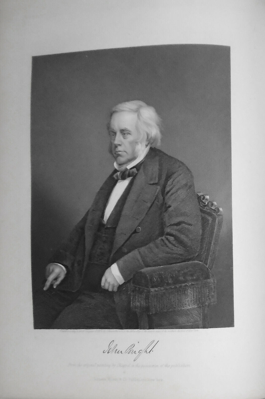John Bright - engraving 1873 - Duyckinck Portrait Gallery