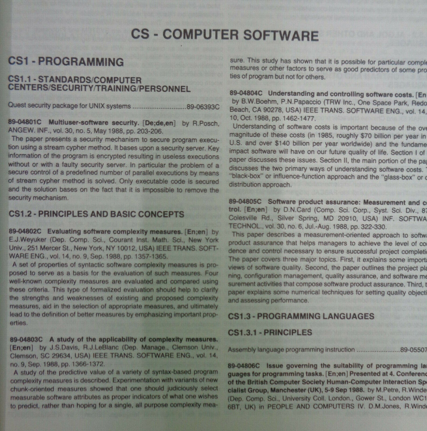 Computer and information systems abstracts journal. April 1989