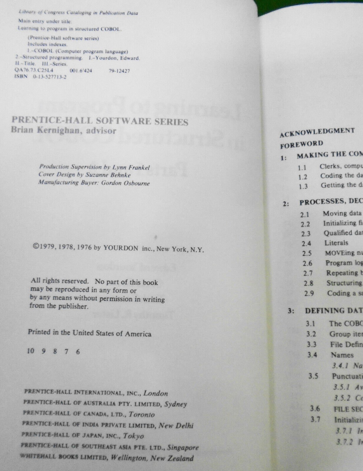 Ed Yourdon, et al: Learning To Program In Structured Cobol Parts 1 & 2 Hardcover