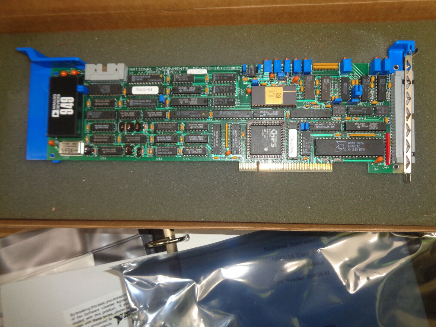 National Instruments MC-MIO-16 Card with software & manual - 1989 - NEW in box