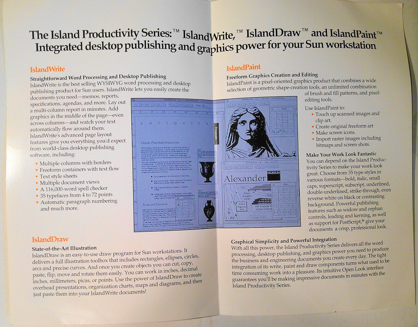 Island Graphics Productivity Series for Sun UNIX Workstations - brochure, 1989