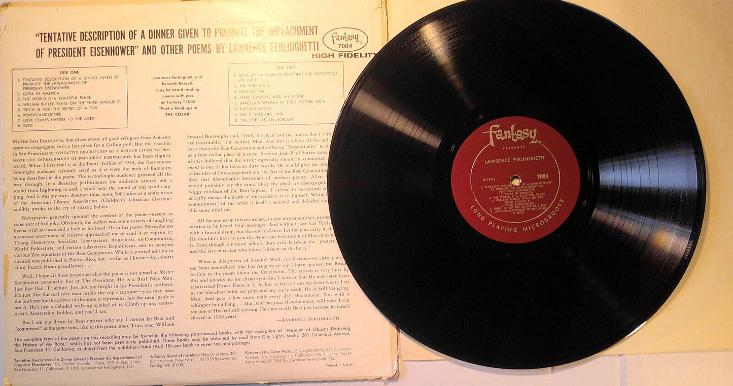Hemingway, Auden, & Ferlinghetti : Poetry / Literature vinyl LP Lot of 3