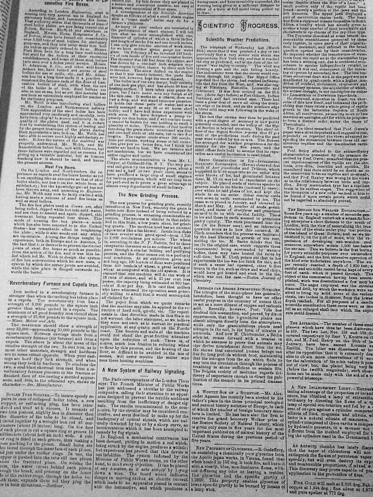 Mining and Scientific Press, April 8, 1876. Allen's Fracture Bed; etc
