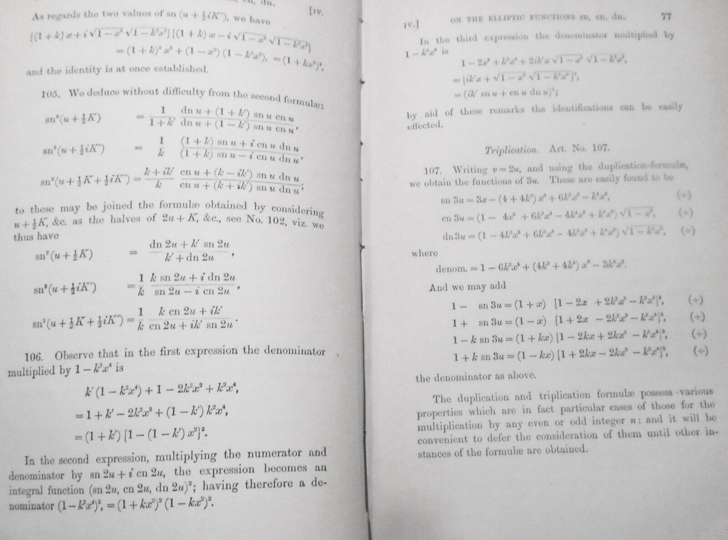 Elementary Treatise on Elliptic Functions, by Arthur Cayley. First edition. 1876