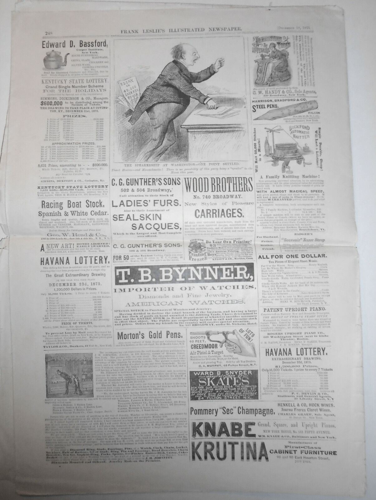 Frank Leslie's Illustrated Newspaper Dec 18, 1875 - Tweed's Escape, Evangelists