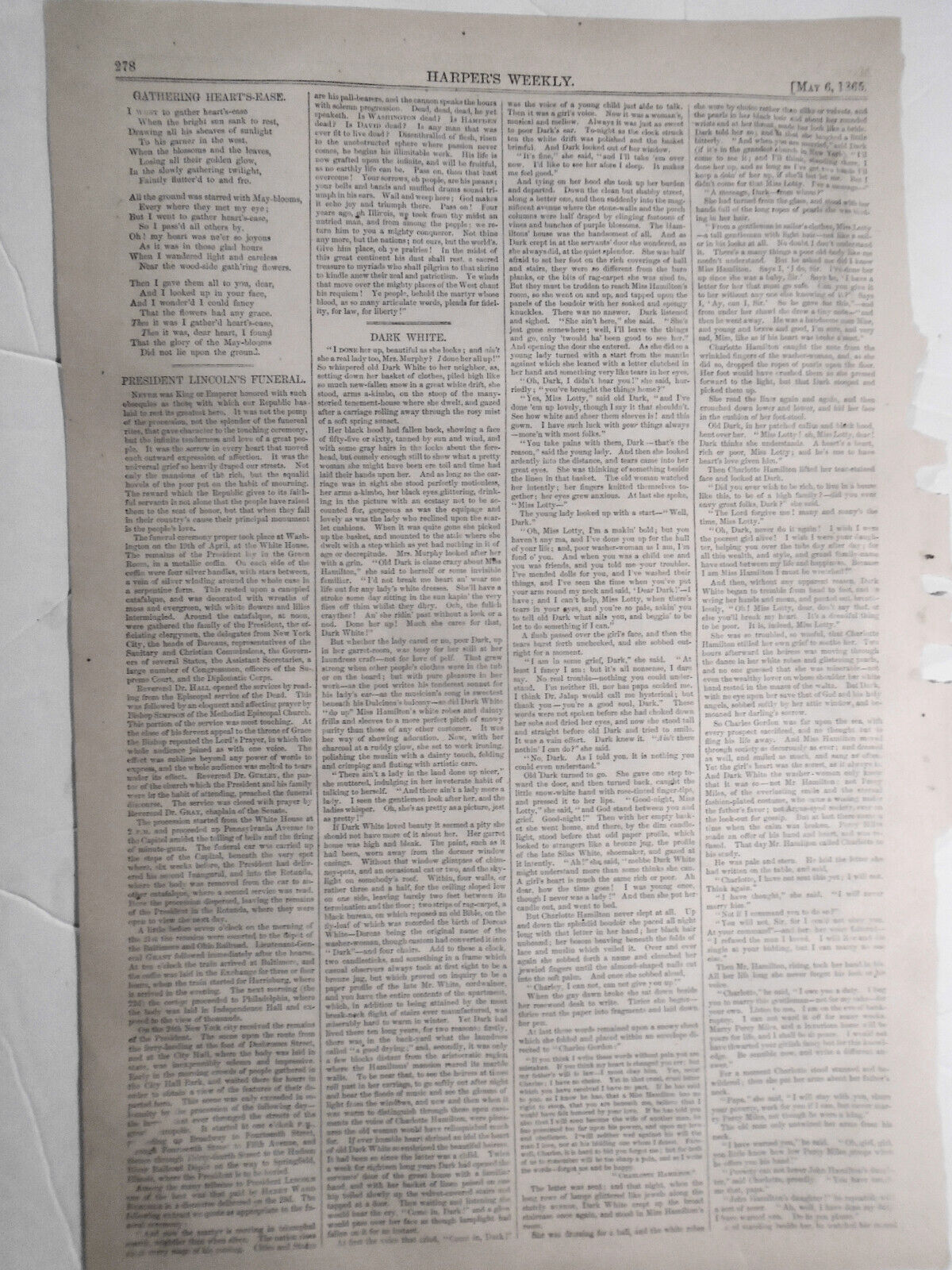 President Lincoln's Funeral Procession in Washington Harper's Weekly May 6, 1865