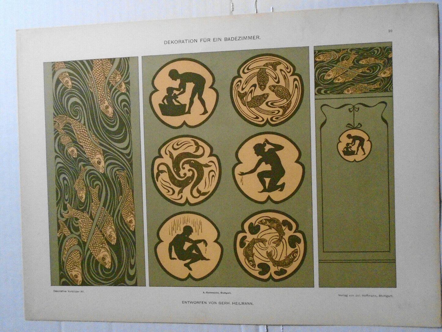 Dekoration Fur Ein Badezimmer - Lithograph - Dekorative Vorbilder XV, 1904