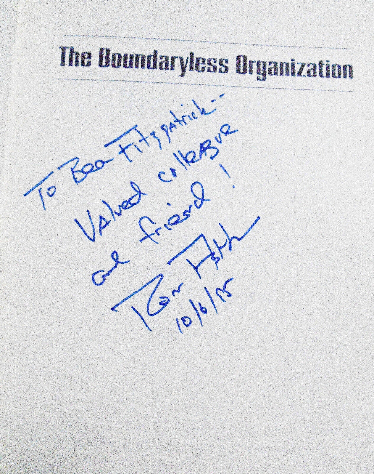 The Boundaryless Organization: Breaking the Chains. SIGNED 1st ed 1995 Hardcover