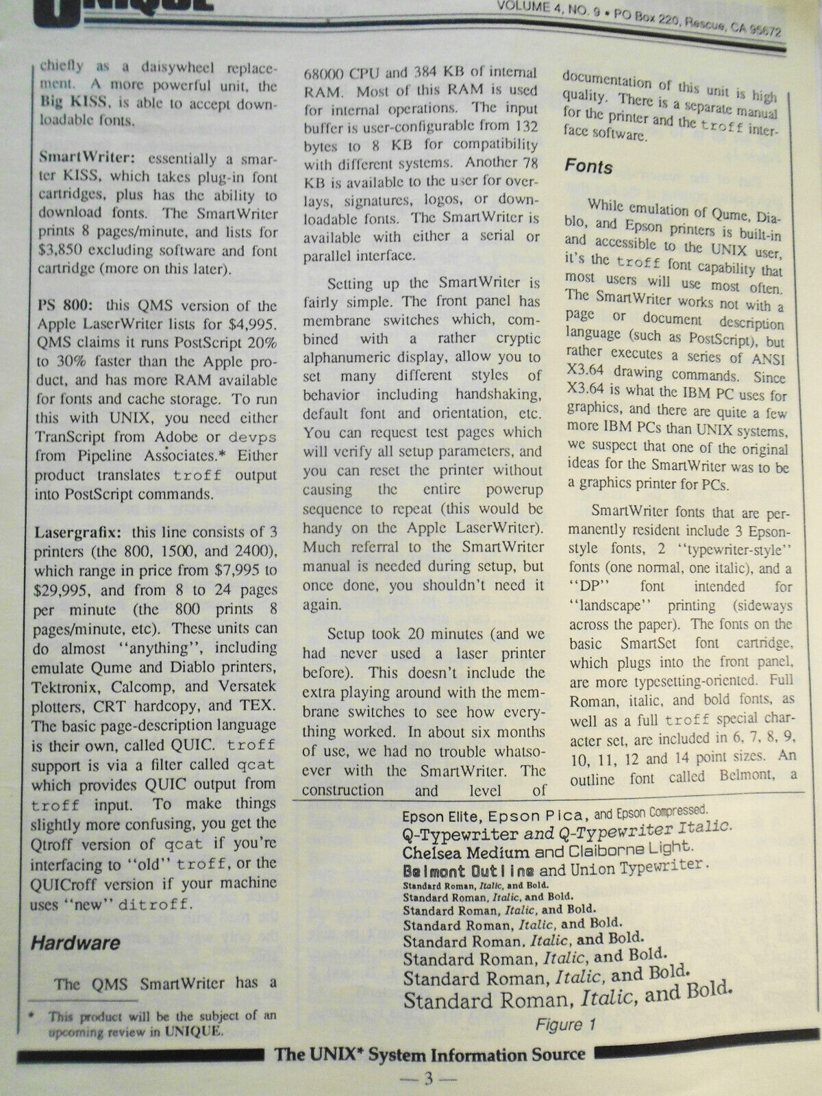 UNIQUE: The UNIX System Information Source, Vol. 4, No. 9, June 1987