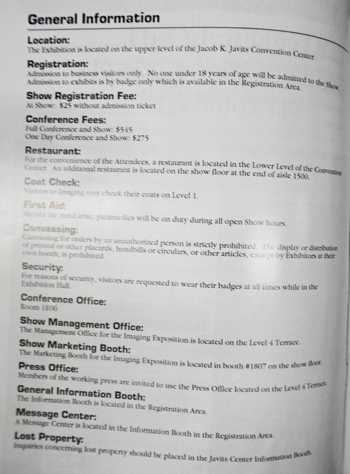Imaging '90, Official Directory & Buyer's Guide - Oct. 1990 - Javits Center, NYC