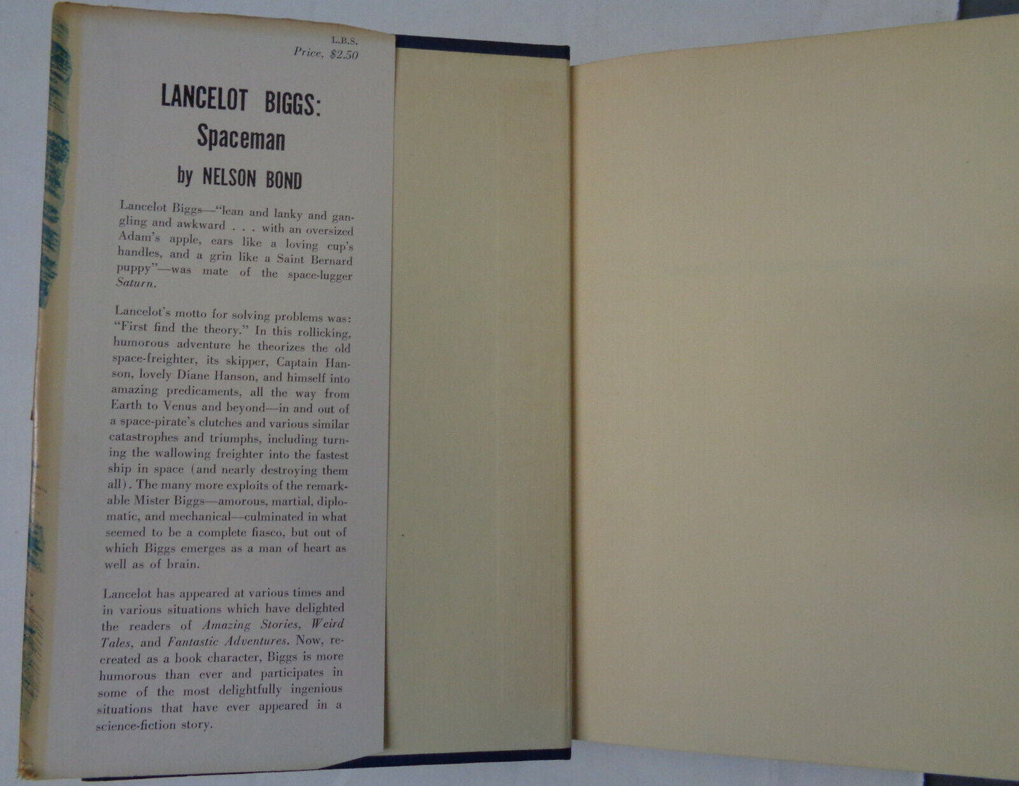 Nelson Bond: The Remarkable Exploits of Lancelot Biggs Spaceman 1st Edition 1950