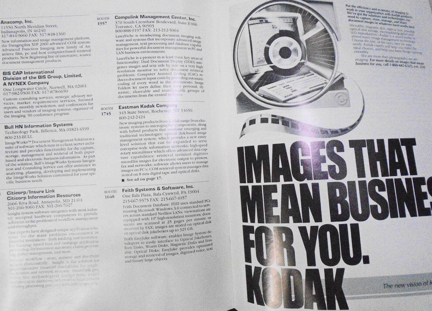 Imaging '90, Official Directory & Buyer's Guide - Oct. 1990 - Javits Center, NYC