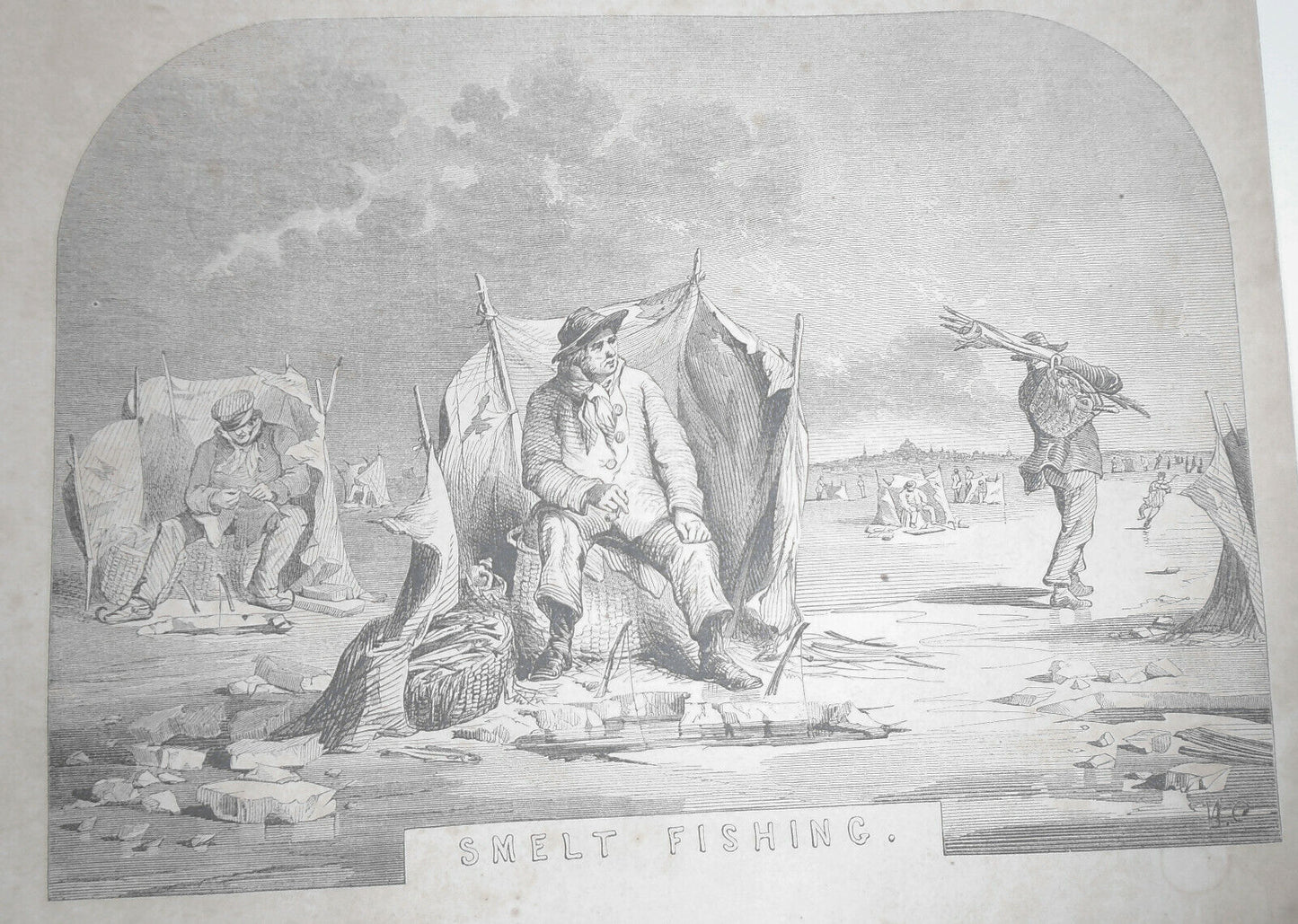Smelt Fishing - Gleason's Pictorial - March 11, 1854 - Original, Full Front Page